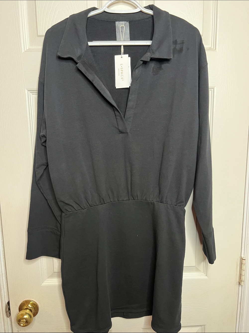 L*SPACE Black Long Sleeve Carson Mini Dress